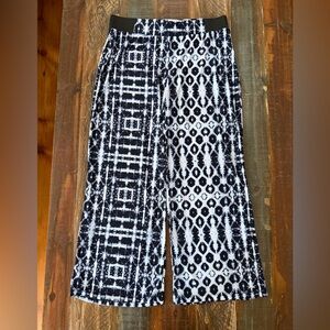 Inc Women’s M Navy Blue Elastic Waist Cropped Palazzo Wide Leg Pants